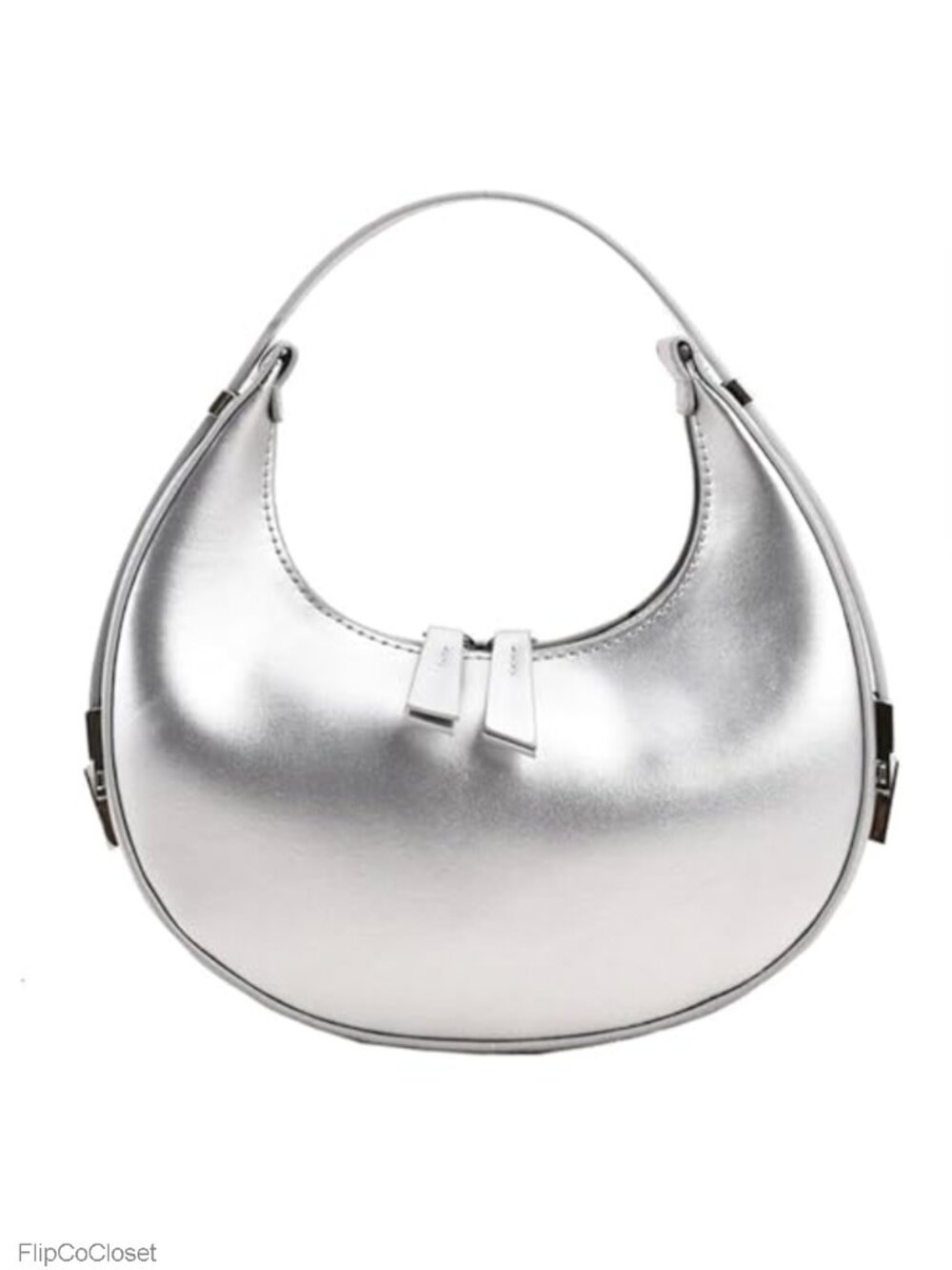 Small PU Leather Hobo Shoulder Bag Clutch Wristlet Double Zipper